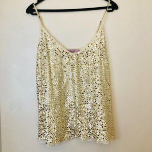 Calypso Ivory Sequin Tank Sz Small